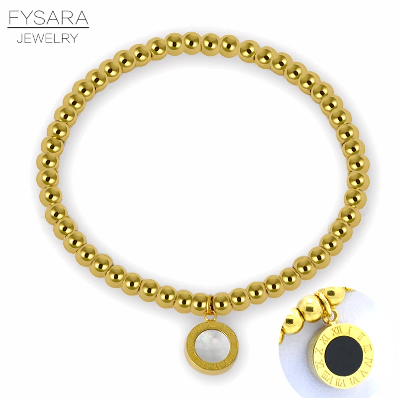 FYSARA Two-Sided Black White Shell Roman Numerals Beaded Bracelets For Women Stainless Steel Pulseiras Stretch Charms Bracelets
FYSARA Two-Sided Black White Shell Roman Numerals Beaded Bracelets For Women Stainless Steel Pulseiras Stretch Charms Bracelets