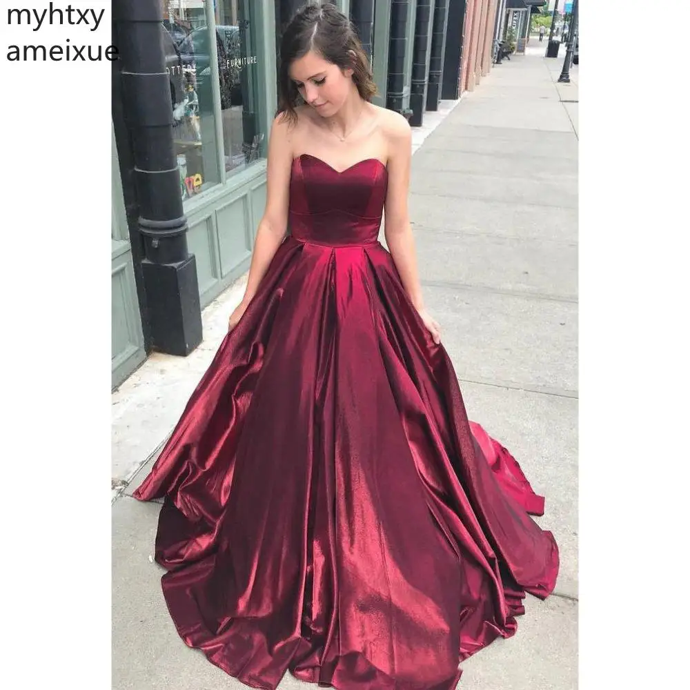 2019 Burgundy Prom Red Plus Size Evening Dresses Sweetheart Neck Sleeveless Floor Length Sweep Train Satin Plus Size Party
2019 Burgundy Prom Red Plus Size Evening Dresses Sweetheart Neck Sleeveless Floor Length Sweep Train Satin Plus Size Party