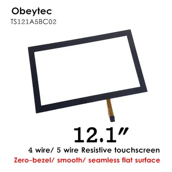 

12.1" Zero Bezel 5 wire Touch Screen Panel with seamless flat surface Resistive Technology WITHOUT CONTROLLER (TS121A5BC03)