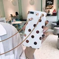 Милый простой силиконовый чехол с волнистыми точками для iphone 11 pro max, чехол для iphone XS MAX, чехол X XR 6 6S 7 8 Plus, ремешок через плечо