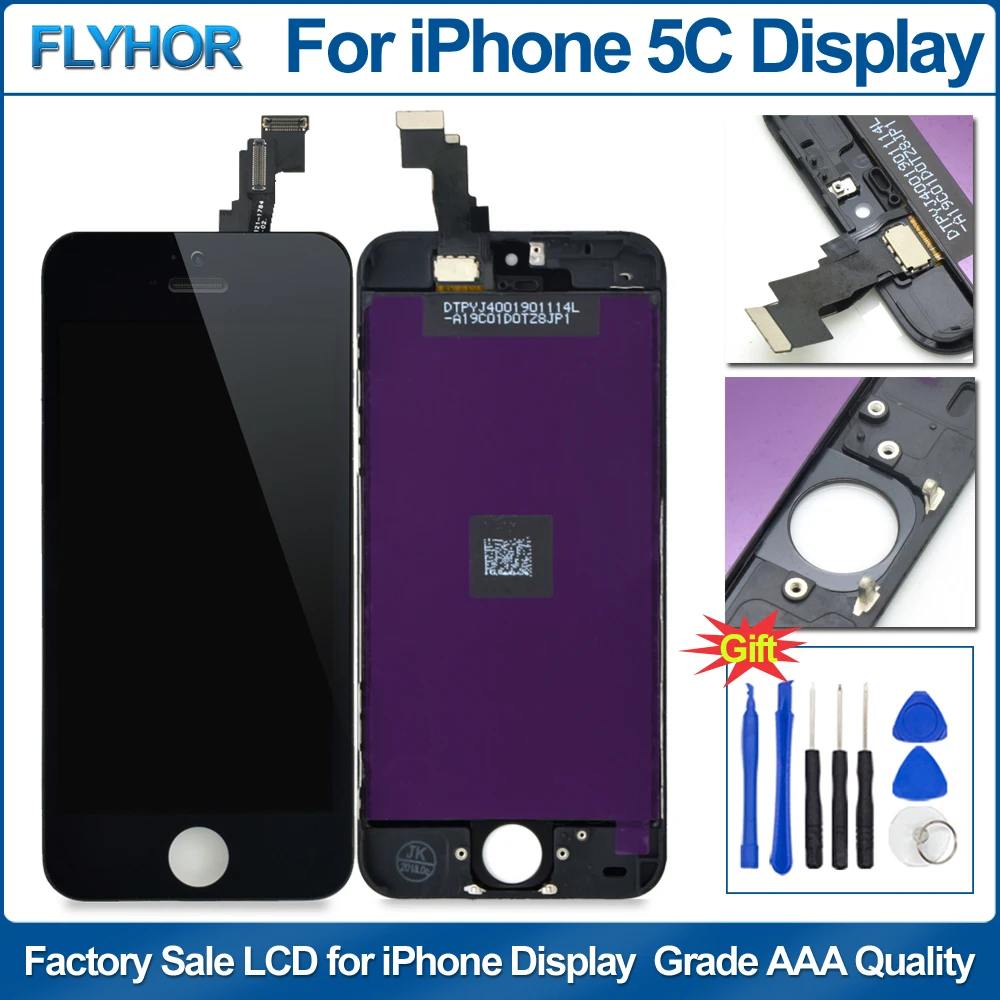Фото AAA Quality LCD Screen for iPhone 5C Display Touch Assembly With Digitizer Glass 5 5S Parts | Мобильные телефоны и