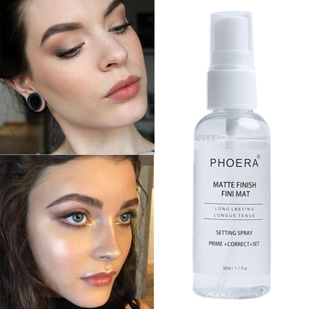 

PHOERA 50ML Make Up Fix Foundation Spray Matte Lasting Oil-control Transparent Fix Makeup Spray Pores Natural Cosmetic TSLM1