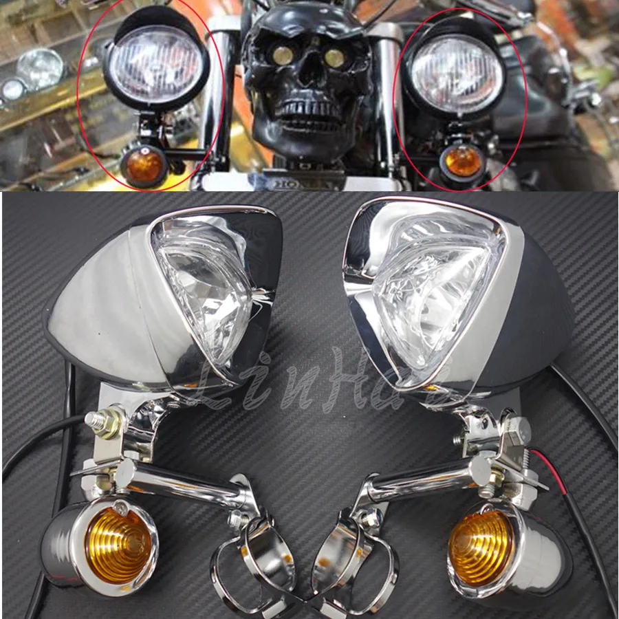 New Chrome Turn Signal LED Driving Passing Spot Fog lights Bar For Touring Chopper Custom Motorcycle
New Chrome Turn Signal LED Driving Passing Spot Fog lights Bar For Touring Chopper Custom Motorcycle