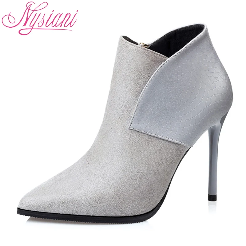 Women Boots 2018 Winter High Heels Ankle Boots Brand Designer Nightclub Fashion Sexy Pointed Toe Thin Heels Short Boots Nysiani 
Women Boots 2018 Winter High Heels Ankle Boots Brand Designer Nightclub Fashion Sexy Pointed Toe Thin Heels Short Boots Nysiani