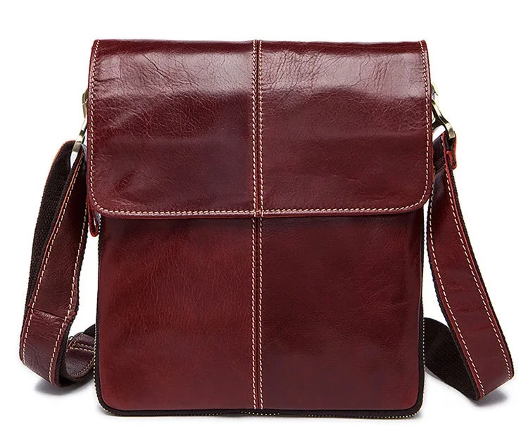 MJ Genuine Leather Male Bags High Capacity Real Leather Men's Messenger Bag Solid Crossbody Shoulder Handbag for Men Vertical (7)