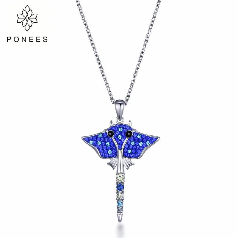 PONEES Drop Shipping Nes Fashion Rhodium Pave Crystal Manta Fish Pendant Necklace For Women Statement Jewelry
PONEES Drop Shipping Nes Fashion Rhodium Pave Crystal Manta Fish Pendant Necklace For Women Statement Jewelry