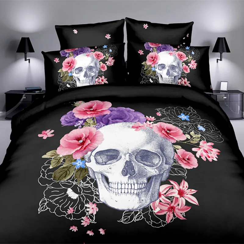 3D Skull Bedding sets Plaid Flowers Duvet Cover with pillow case Europe Style Sugar Skull Bed linen queen size Bed
3D Skull Bedding sets Plaid Flowers Duvet Cover with pillow case Europe Style Sugar Skull Bed linen queen size Bed