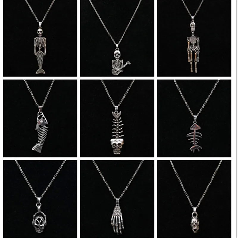 Multiple Styles Skeleton Necklace Human Bones Pendant Fish Skeleton Pendant Palm Bones Pendant Antique Silver Skull Charms 1pcs
Multiple Styles Skeleton Necklace Human Bones Pendant Fish Skeleton Pendant Palm Bones Pendant Antique Silver Skull Charms 1pcs