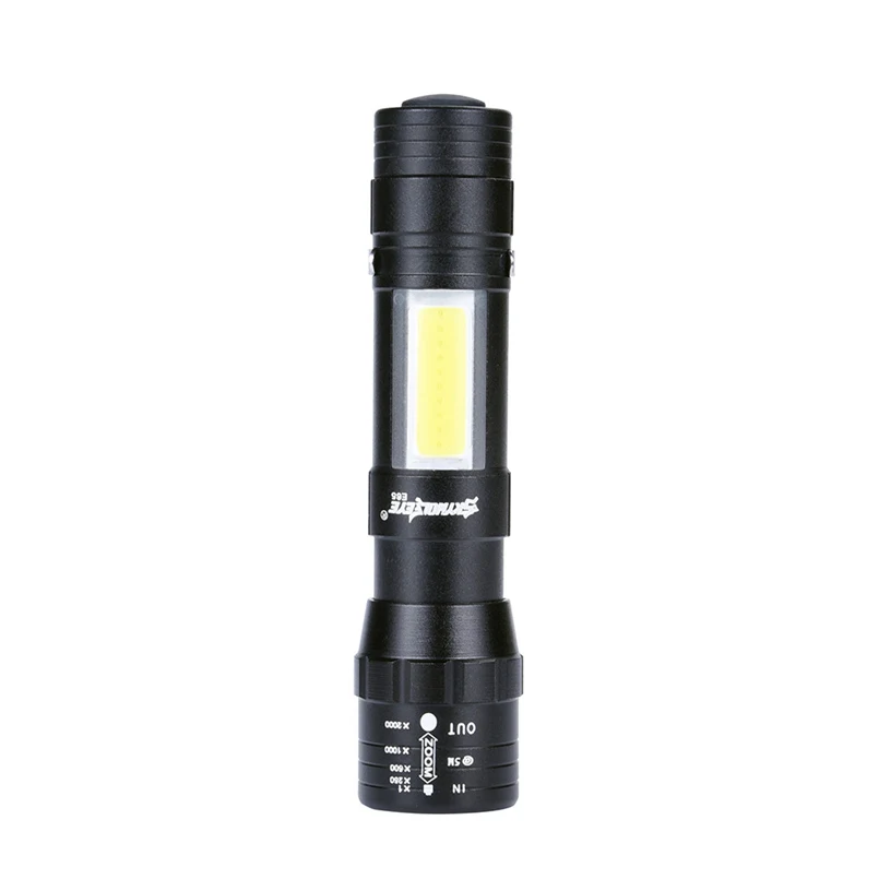 Aluminum Waterproof ZOOMABLE XPE Q5 + COB LED Mini Led Flashlight Torch Tactical light 14500AA Rechargeable Battery F#4S29 (8)
