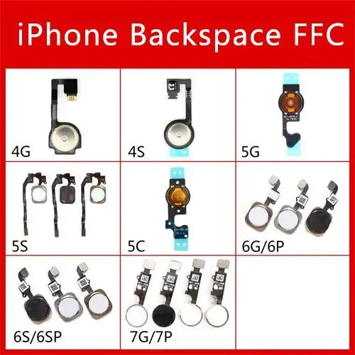 Гибкий кабель 4G/4S/5G/5S/5C/6G/6P/6S/6SP/7G/7P меню Главная мощность датчик отпечатков пальцев