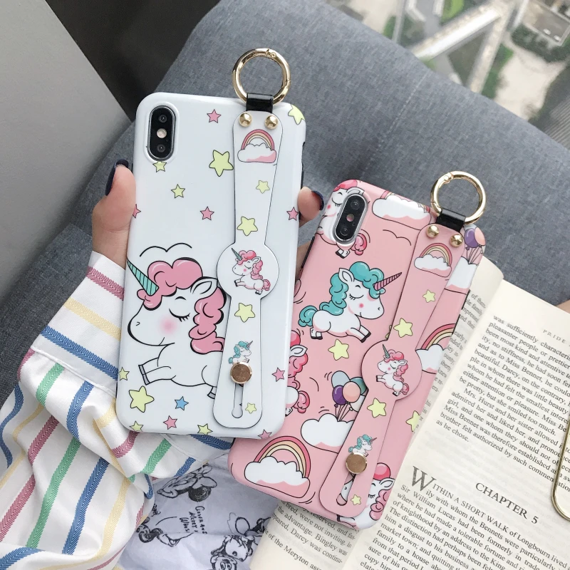 Lovely Cartoon Unicorn Soft Silicone Protective Smart Phone Case With Wrist Strap For Iphone 6 6S Plus 7 8 Plus XS XR XSMAX
Lovely Cartoon Unicorn Soft Silicone Protective Smart Phone Case With Wrist Strap For Iphone 6 6S Plus 7 8 Plus XS XR XSMAX