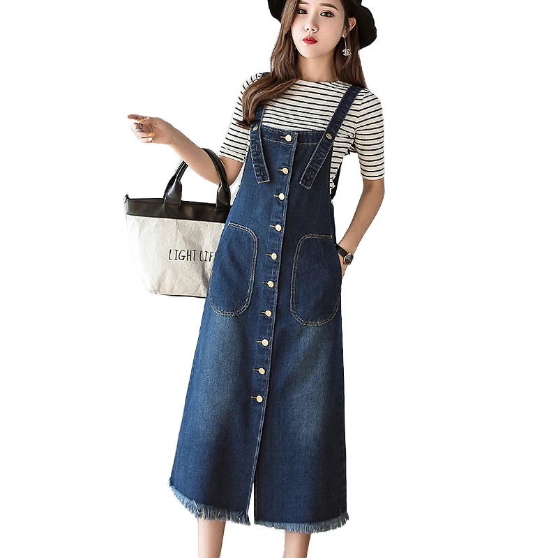 2019 Summer Long Denim Dress Women Streetwear Single-breasted Jeans Sundress Korean Plus Size Sleeveless Sexy Dress vestidos
2019 Summer Long Denim Dress Women Streetwear Single-breasted Jeans Sundress Korean Plus Size Sleeveless Sexy Dress vestidos