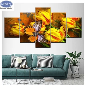 5pcs/set Needlework Artwork full square/round drills Diamond Embroidery"tulip butterfly"Diamond Painting 5D Rhinestones Mosaic
5pcs/set Needlework Artwork full square/round drills Diamond Embroidery"tulip butterfly"Diamond Painting 5D Rhinestones Mosaic