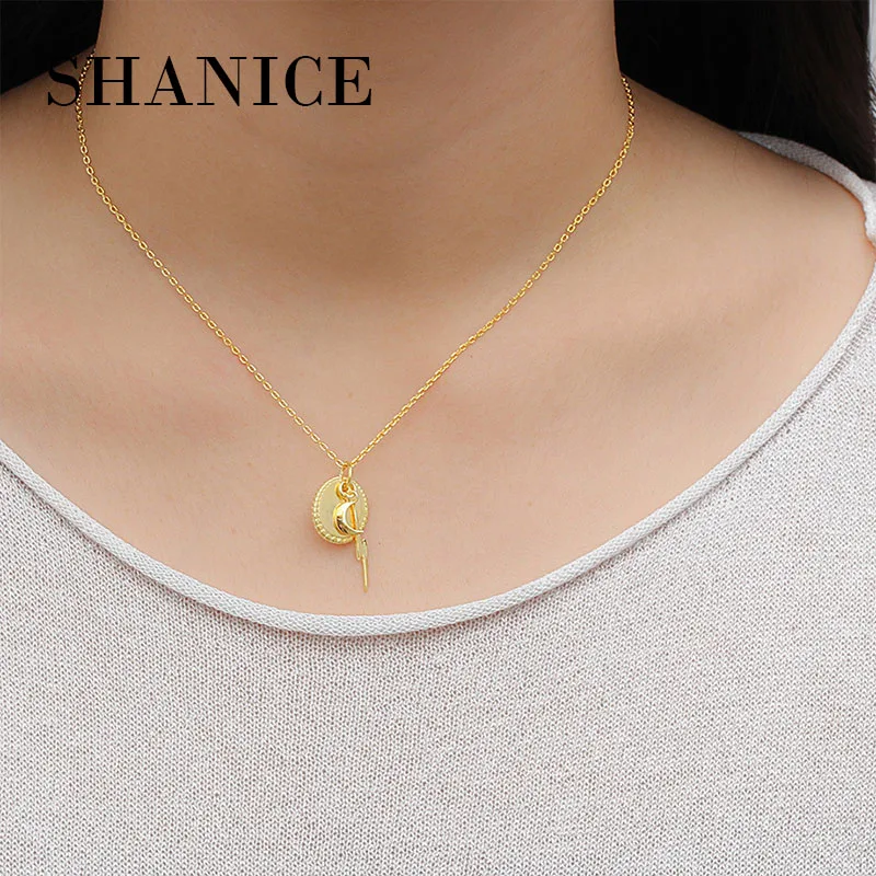 SHANICE 100% 925 Sterling Silver Gold Color Lightning With Opal Pendant Short Necklace for Women/Girls Lady Jewelry Colar Chain
SHANICE 100% 925 Sterling Silver Gold Color Lightning With Opal Pendant Short Necklace for Women/Girls Lady Jewelry Colar Chain