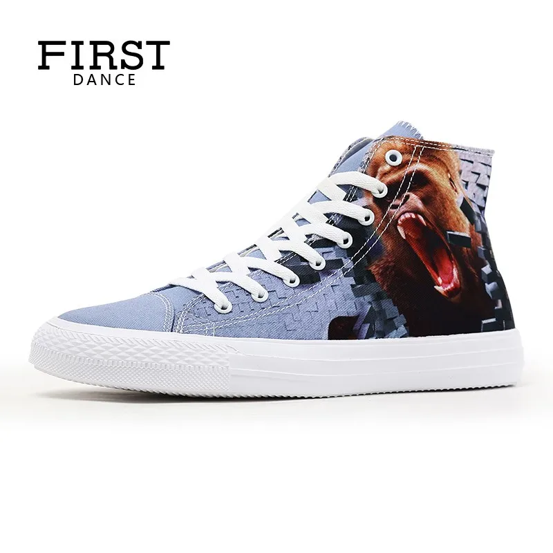 FIRST-DANCE-2017-Winter-High-top-Canvas-Shoes-Mens-Casual-Custom-3D-Printed-Shoes-Youth-Solid