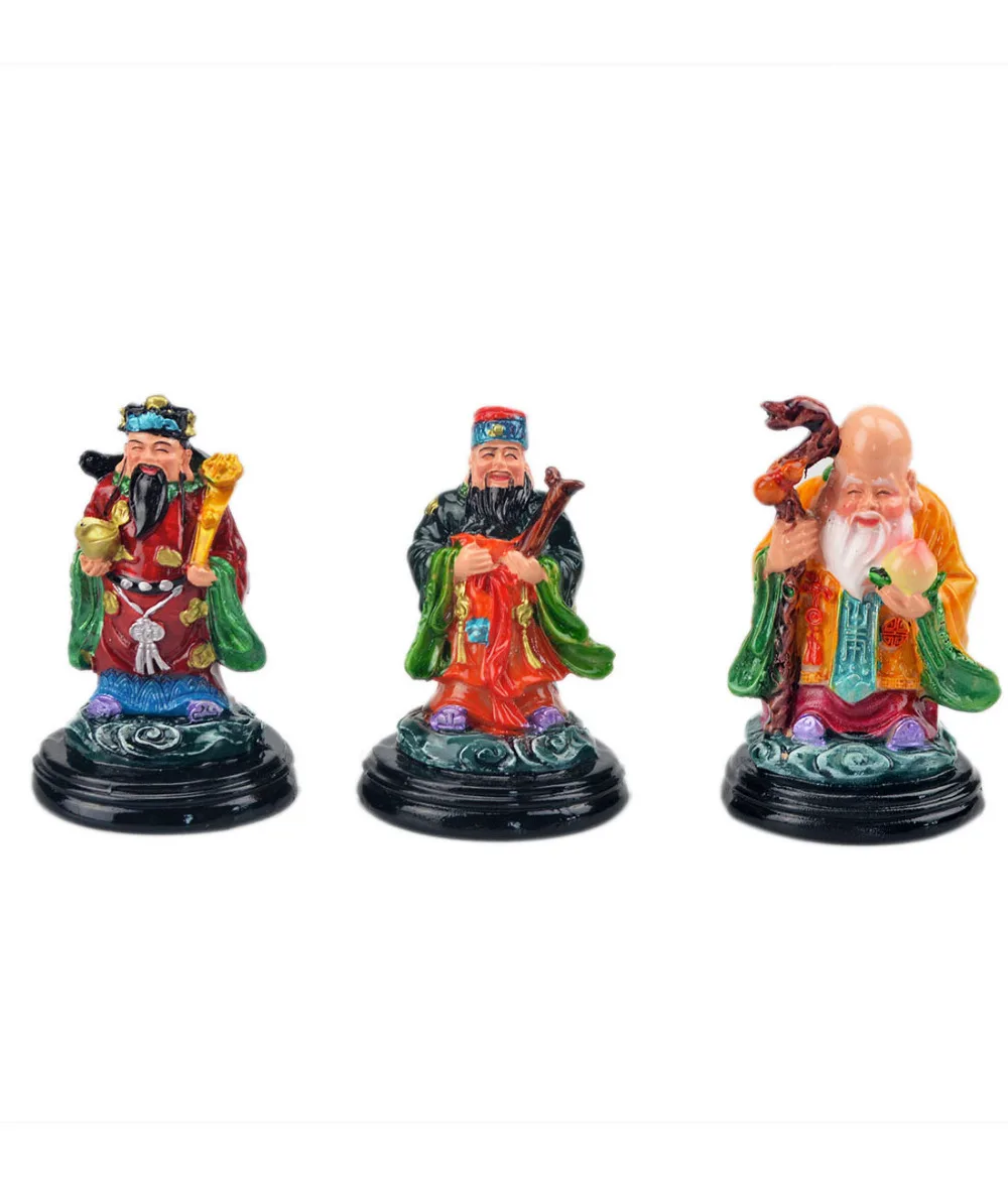 

3PCS/SET Feng Shui Figurines Painting Fuk Luk Sau/fengshui Three Gods Fu Lu Shou D1035