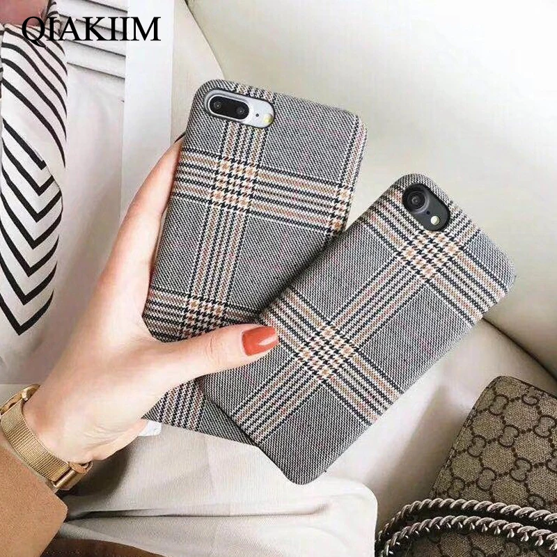Fashion Cloth Grid Pattern Phone Cases For Apple iPhone XS Max Xr X 8 7 6S 6 Plus Classic British Style Lattice Soft Back Cover
Fashion Cloth Grid Pattern Phone Cases For Apple iPhone XS Max Xr X 8 7 6S 6 Plus Classic British Style Lattice Soft Back Cover
