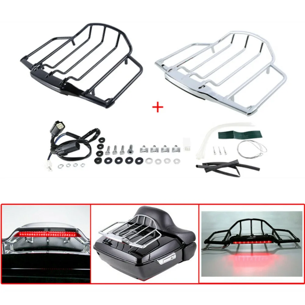 Tour Pak Pack Luggage Rack LED Lamp Fit For Harley Touring Road King glide Street Gilde 14-18 Black/Chrome
Tour Pak Pack Luggage Rack LED Lamp Fit For Harley Touring Road King glide Street Gilde 14-18 Black/Chrome