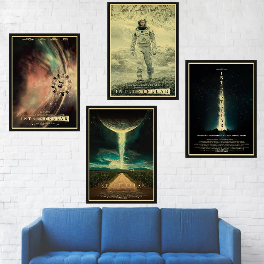 Science fiction film Interstellar poster kraft paper print painting Retro Poster Wall Sticker Home Decor