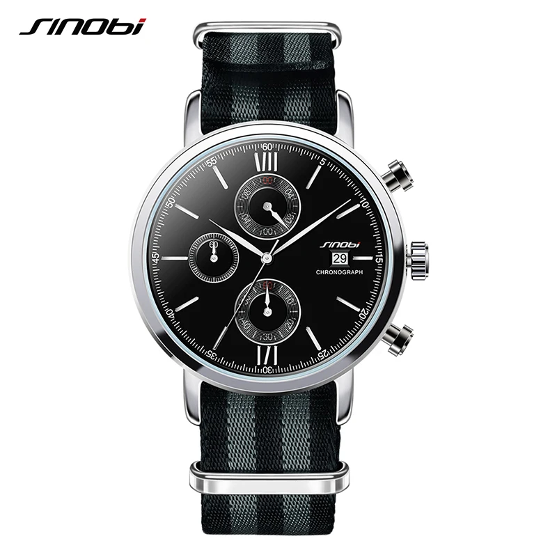 SINOBI Men's Fashion Sports Military Watches Chronograph Mens Quartz Wristwatches Waterproof James Bond 007 Relogio Masculino
SINOBI Men's Fashion Sports Military Watches Chronograph Mens Quartz Wristwatches Waterproof James Bond 007 Relogio Masculino