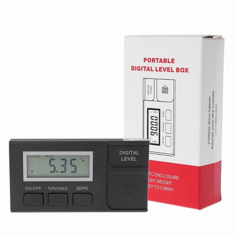 Portable Digital Level Box 4x90 Degree 360 Degree 0.05 Resolution Mini Protractor Angle Finder Inclinometer with Magnetic My20
Portable Digital Level Box 4x90 Degree 360 Degree 0.05 Resolution Mini Protractor Angle Finder Inclinometer with Magnetic My20