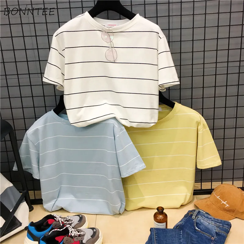 T-shirts Women Hip-hop Striped Short Sleeve Street Korean Style Womens All Match Daily Summer Leisure Simple High Quality 2019
T-shirts Women Hip-hop Striped Short Sleeve Street Korean Style Womens All Match Daily Summer Leisure Simple High Quality 2019