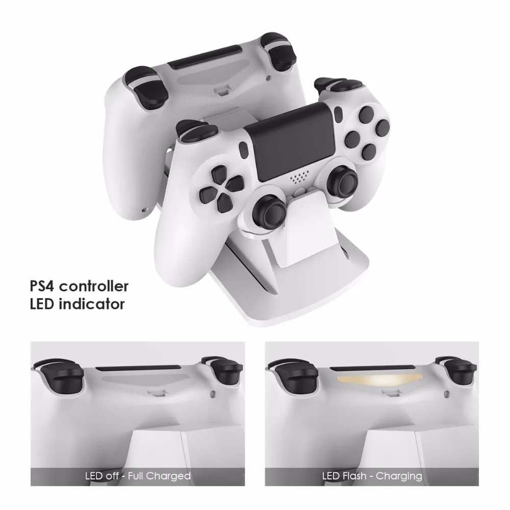 GameSir W60P191 Dual Controller Charging Station Stand for PS4 / PS4 Slim / PS4 Pro, Charging Dock with Power Supply, White
GameSir W60P191 Dual Controller Charging Station Stand for PS4 / PS4 Slim / PS4 Pro, Charging Dock with Power Supply, White