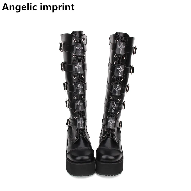 Angelic imprint mori girl Women motorcycle punk shoes lady high heels lolita boots woman princess dress pumps buckle 33-47 8cm
Angelic imprint mori girl Women motorcycle punk shoes lady high heels lolita boots woman princess dress pumps buckle 33-47 8cm