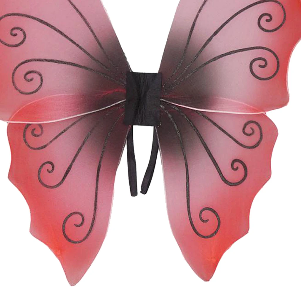 Little Devil Red Fabric Fairy Wings Women Dressing up Costume Accessories Girls Hen Night Party Elastic Butterfly Wings