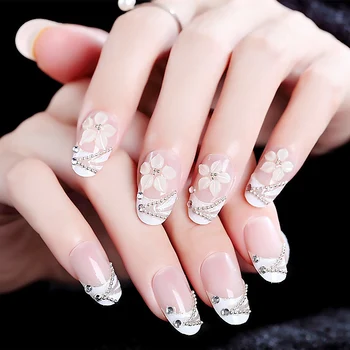 24pcs Fashion Full Cover Short Size Fake Nails Bridal Wedding Beauty Flower False Nails DIY High Quality Nail Art Tips with Glue
24pcs Fashion Full Cover Short Size Fake Nails Bridal Wedding Beauty Flower False Nails DIY High Quality Nail Art Tips with Glue