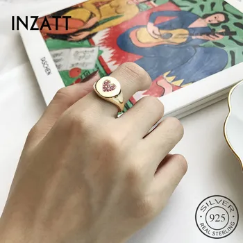 INZATT Real 925 Sterling Silver Geometric Round Red Heart Zircon Opening Ring For Fashion Women Fine Jewelry Accessories 2019
INZATT Real 925 Sterling Silver Geometric Round Red Heart Zircon Opening Ring For Fashion Women Fine Jewelry Accessories 2019