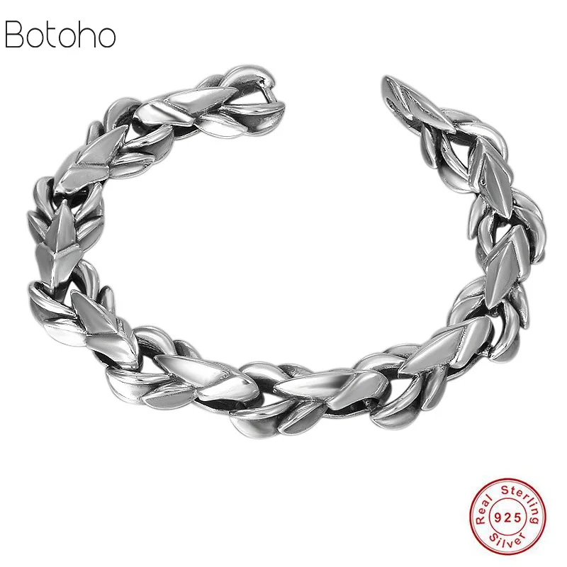 2019 S925 Sterling silver bracelet for men Father's Day Gift Jewelry Heavy Duty Men's Bracelet 20CM Vintage Punk Style charm new |