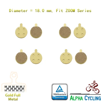 Bicycle Disc Brake Pads for ZOOM5 and ZOOM DB Series, ZOOM ONE Disc Brake, 4 Pairs, Gold Full Metal
Bicycle Disc Brake Pads for ZOOM5 and ZOOM DB Series, ZOOM ONE Disc Brake, 4 Pairs, Gold Full Metal