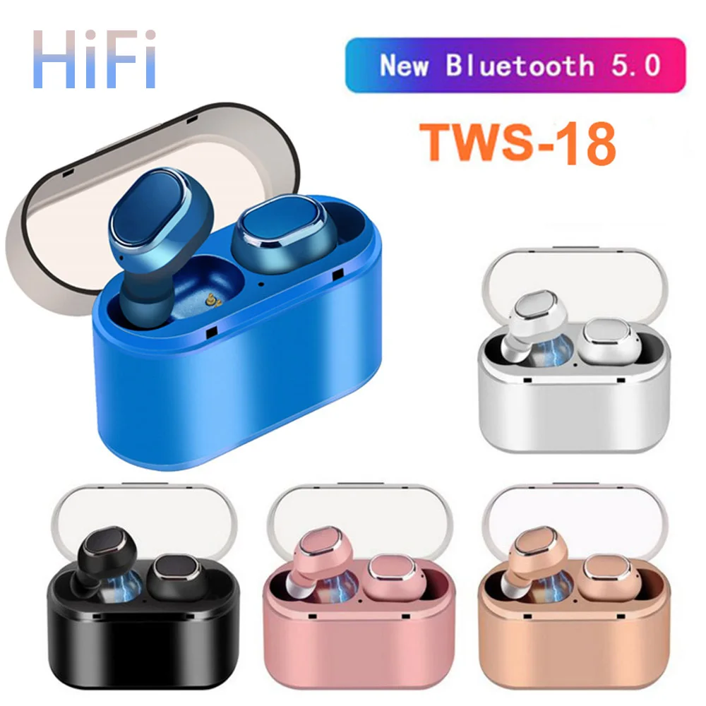 TWS18 Wireless Bluetooth 5.0 HiFi Earphone 3D Stereo Two-Ear Earbuds Headset With Charging Box For Mobile Phone
TWS18 Wireless Bluetooth 5.0 HiFi Earphone 3D Stereo Two-Ear Earbuds Headset With Charging Box For Mobile Phone