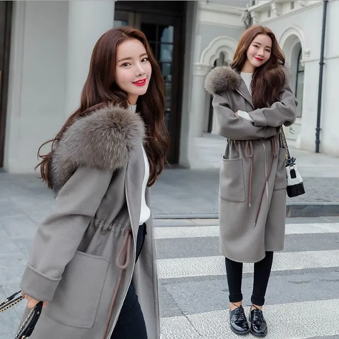 Casual Loose Long Woolen Winter Coats Zipper Hooded Wool Coat and Jacket Sashes Pockets Solid Ladies Coats
Casual Loose Long Woolen Winter Coats Zipper Hooded Wool Coat and Jacket Sashes Pockets Solid Ladies Coats
