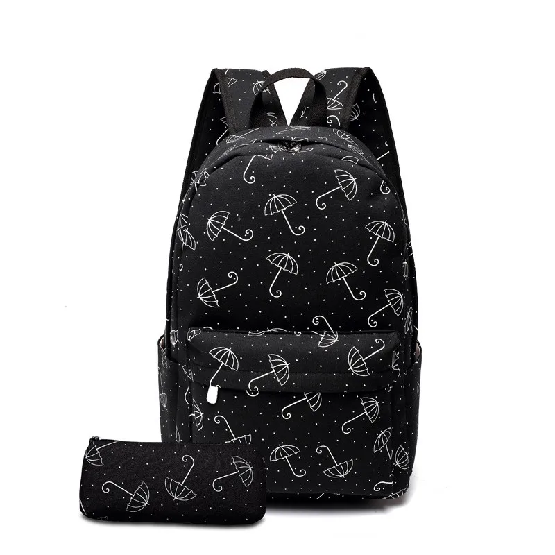 Холщовый Рюкзак в полоску с принтом виде зонта якоря унисекс | Багаж и сумки