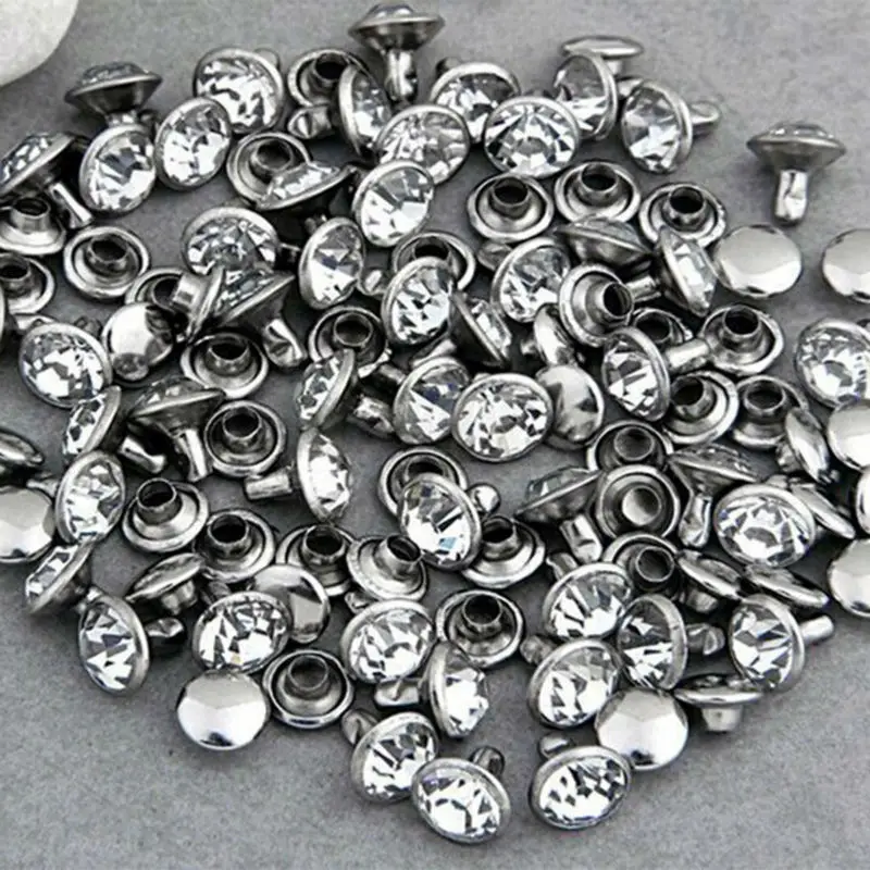 200Sets 6MM CZ Crystals Rhinestone Rivets Rapid Silver Nailhead Spots Studs Leather Craft Art Decoration Jewelry Making Findings
200Sets 6MM CZ Crystals Rhinestone Rivets Rapid Silver Nailhead Spots Studs Leather Craft Art Decoration Jewelry Making Findings