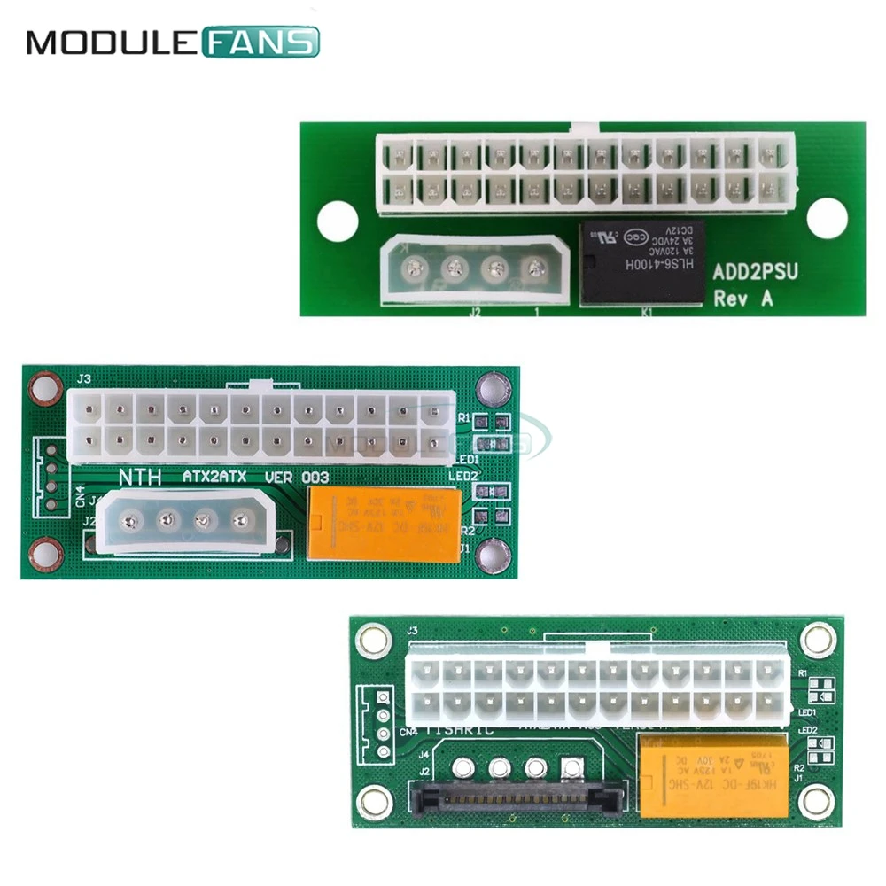 ATX To SATA Molex 24Pin 24P Power Supply Connector Adapter Triple Relay Add2PSU Sync Synchronous Starter Extender Cable Card
ATX To SATA Molex 24Pin 24P Power Supply Connector Adapter Triple Relay Add2PSU Sync Synchronous Starter Extender Cable Card