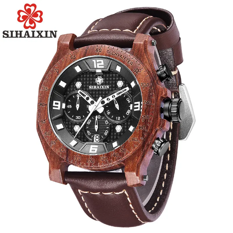leather wood watch men (3)