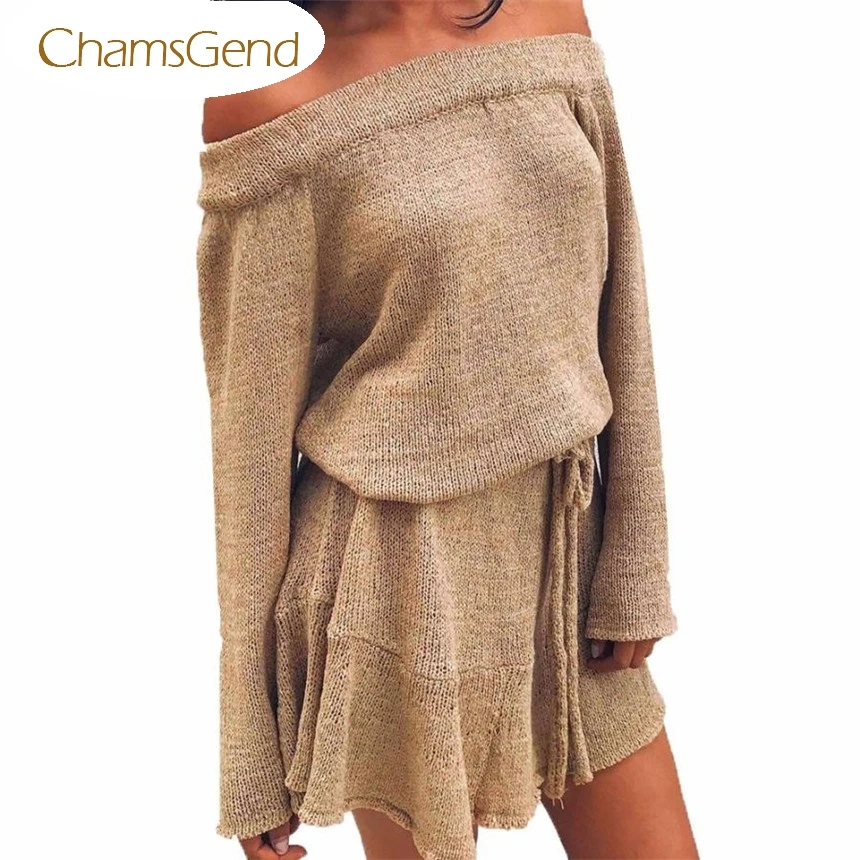 ChansGend Women Dresses Fashion Knitting Long Sleeve Jumper Dress Sweater Off Shoulder Casual Dress 2017 Hot OB23*
ChansGend Women Dresses Fashion Knitting Long Sleeve Jumper Dress Sweater Off Shoulder Casual Dress 2017 Hot OB23*