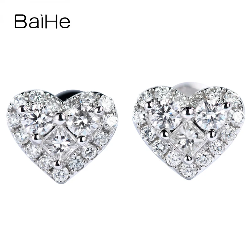 BAIHE Solid 14K White Gold 0.50ct H/SI Natural Diamond Heart Stud Earrings Women Wedding Engagement Trendy Fine Jewelry серьги
BAIHE Solid 14K White Gold 0.50ct H/SI Natural Diamond Heart Stud Earrings Women Wedding Engagement Trendy Fine Jewelry серьги