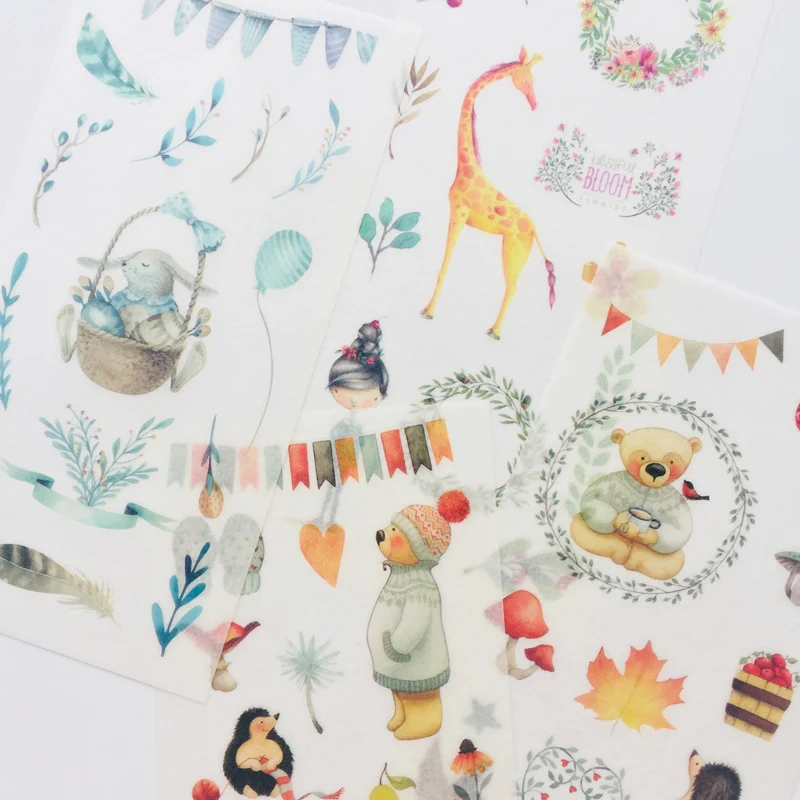 6 Sheets Zoo Giraffe Bear Rabbit Adhesive Stickers Decorative Album Diary Stick Label Hand Account Decor
6 Sheets Zoo Giraffe Bear Rabbit Adhesive Stickers Decorative Album Diary Stick Label Hand Account Decor