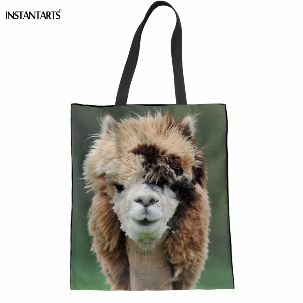 INSTANTARTS Funny 3D Animal Alpaca Print Woman Tote Bags Fashion Brand Linen Shopping Bags Casual Female Folding Beach Hangbags
INSTANTARTS Funny 3D Animal Alpaca Print Woman Tote Bags Fashion Brand Linen Shopping Bags Casual Female Folding Beach Hangbags