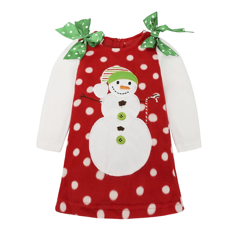 DQ0218 Retail girls christmas dress Long sleeve dot light snow flower snowman girl Christmas dress costume children clothes
DQ0218 Retail girls christmas dress Long sleeve dot light snow flower snowman girl Christmas dress costume children clothes