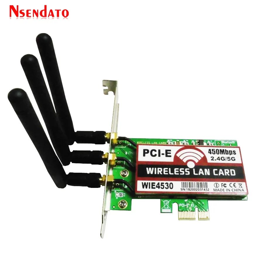 450Mbps 2.4G//5G Dual Band WiFi Wireless LAN Card PCI-E X1 Network Adapter Dongle