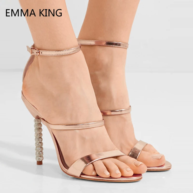 2019 Crystal Beads Women Sandals Open Toe Buckle Ankle Strap Summer Stiletto High Heels Pink Sweet Party Wedding Shoes Woman
2019 Crystal Beads Women Sandals Open Toe Buckle Ankle Strap Summer Stiletto High Heels Pink Sweet Party Wedding Shoes Woman