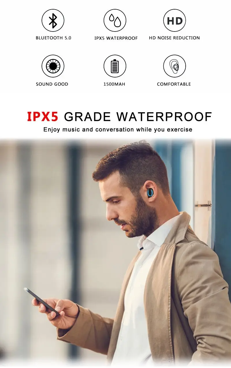 High Quality Bluetooth 5.0 Sport Earphones High Quality Bluetooth 5.0 Sport Earphones