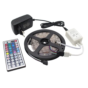 5M RGB 5050 SMD LED Strip light 60LEDs/M Non-waterproof+2A DC 12V Power Adapter Transformer+44 Key IR Remote Controller
5M RGB 5050 SMD LED Strip light 60LEDs/M Non-waterproof+2A DC 12V Power Adapter Transformer+44 Key IR Remote Controller