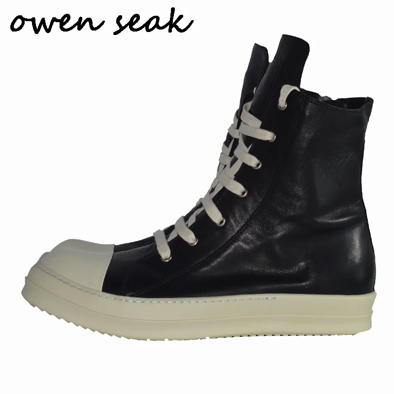 Owen Seak Men Shoes High-TOP Ankle Casual Genuine Leather Women Luxury Trainers Boots Autumn Lace-up Zip Flat White Big Sneakers
Owen Seak Men Shoes High-TOP Ankle Casual Genuine Leather Women Luxury Trainers Boots Autumn Lace-up Zip Flat White Big Sneakers