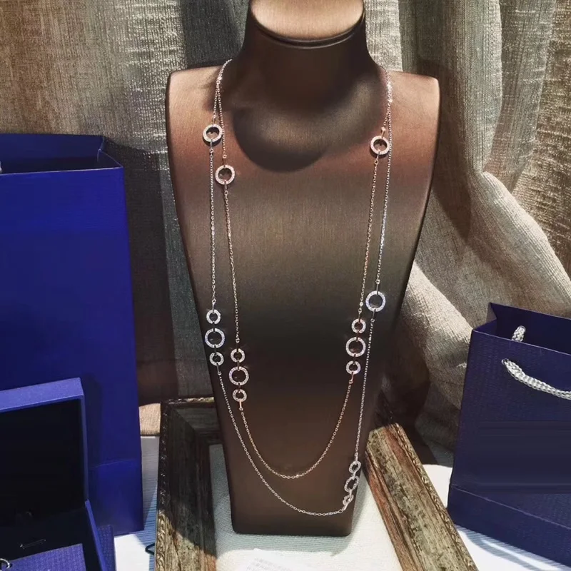 Luxury 925 Sterling Silver Long Chain Stackable Necklace Sweater Long Chain Round Circle Necklace Women Wedding Jewelry
Luxury 925 Sterling Silver Long Chain Stackable Necklace Sweater Long Chain Round Circle Necklace Women Wedding Jewelry